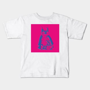 BATCAT ART PRINT Hot Pink Kids T-Shirt